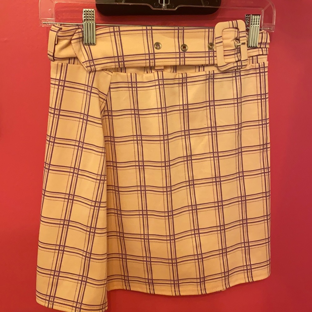 Pink and purple pretty little thing skirt w/ belt